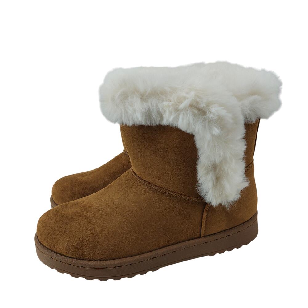 SO Womens Size 8 Abigail Women's Boots Faux-Fur Winter Brown